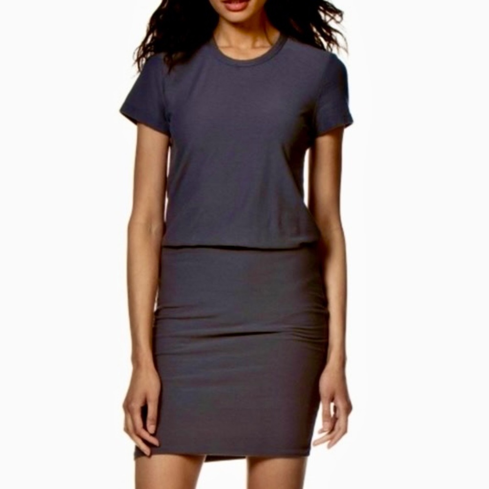 James Perse Navy Short Sleeve T-Shirt Dress WSVH 6467